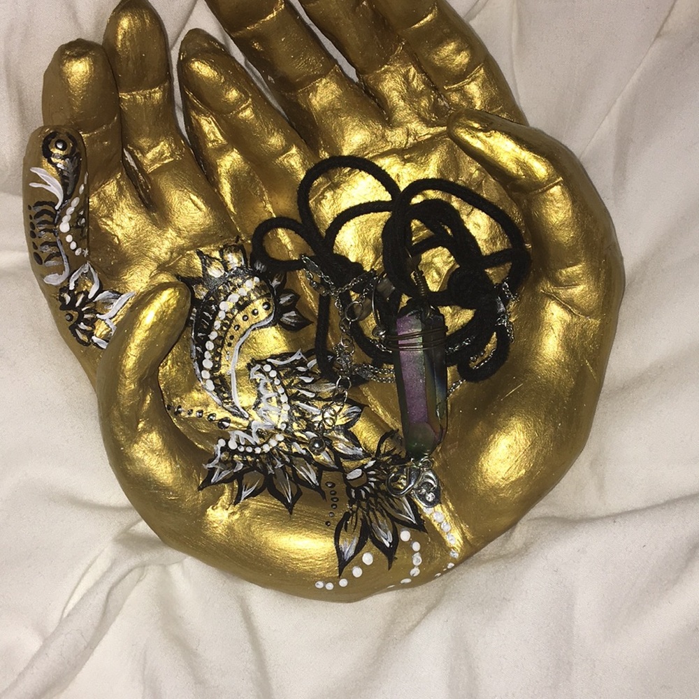 Handmade Clay Open Palms Jewelry Holder